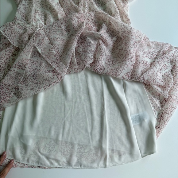 NWT Ted Baker Evelyna Printed‎ Ivory Pink Texture GGT V-neck Mini Dress 1 US 4 S - Picture 6 of 15